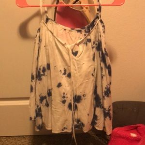 Cold shoulder tie dye shirt